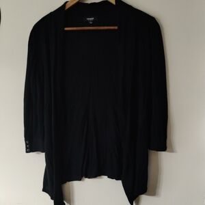 Premise Studio Black Open-Front Cardigan Women's Large Undersized Soft Knit